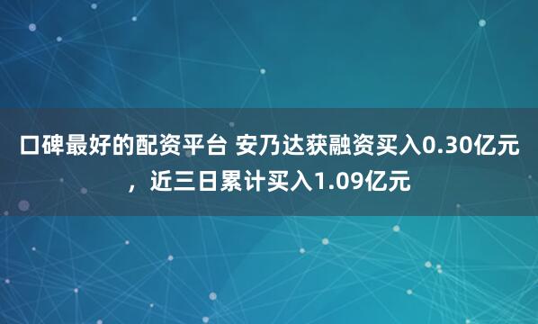 口碑最好的配资平台 安乃达获融资买入0.30亿元，近三日累计买入1.09亿元